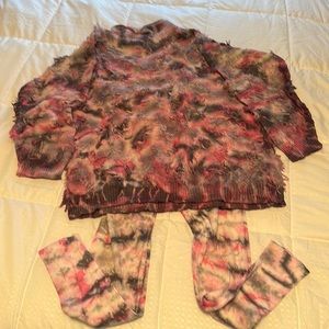Radical Rags sweater and legging tie dye set kids (small 7-8)